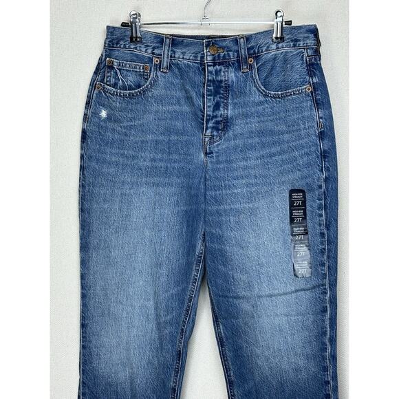 J.Crew Jeans Womens 27T High Rise Straight Blue Premium Edition Pockets NWT - Picture 2 of 16